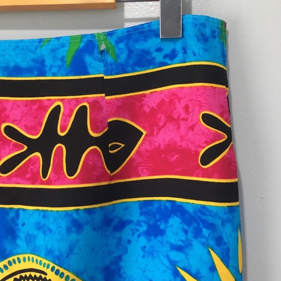 Beach Coverup Wrap Skirt Blue Tie-Dye Rayon NWOT - Picture 3 of 8